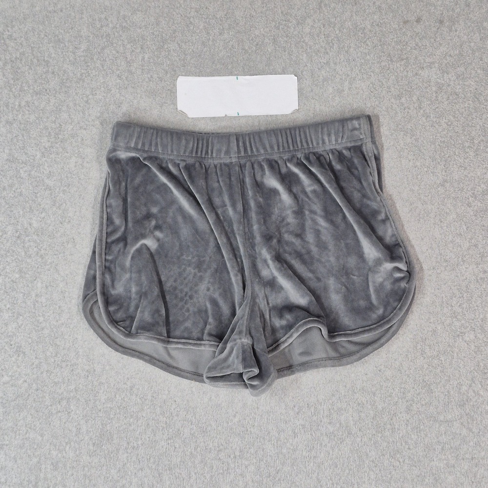 Juicy Couture Women Sleepwear S Gray Shorts Velour Logo‎ Studded Bling 2" Inseam